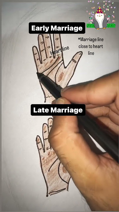 Early marriage and late marriage sign in palmistry astrology hand reading art sketch #music #art
