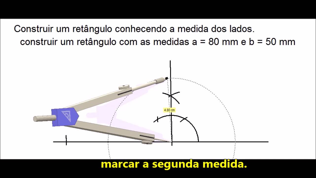 Contorno do retângulo utilizando blocos de montar.