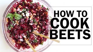 Today i'm showing how to cook beets!! my favorite way is boil the
beets for 30 - 60 minutes (depending on size). use a wooden skewer
test if they're do...