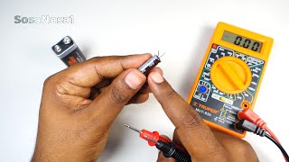 Como probar capacitor / condensador con una pila usando multimetro digital