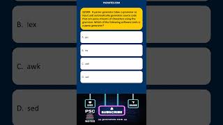 GK MCQ Quiz  A parser generator takes a grammar as input and a