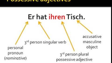German Possessive Adjectives (Nominative and Accusative)