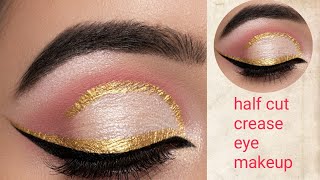 Half cut crease eye makeup tutorial for everyone very simple I makeup