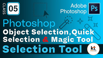 Adobe Photoshop Quick Selection Tool, Object Selection Tool, Magic Wand Tool in Hindi - Class 05