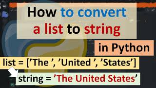 How to convert a list to string in Python