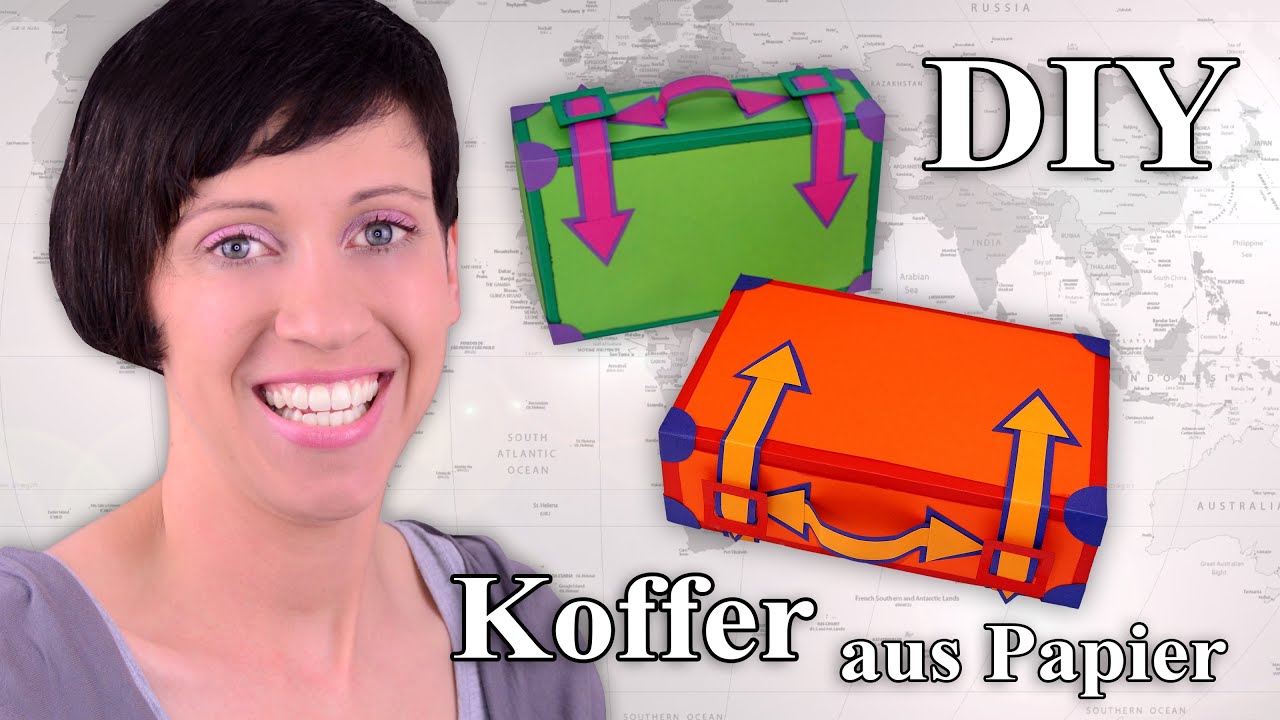 Koffer aus Papier - Bastelanleitung - YouTube