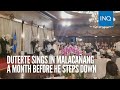 Duterte sings in Malacañang a month before he steps down