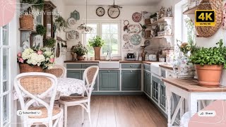 Cozy Shabby Chic Kitchen Inspiration ✨ | Rustic Farmhouse Charm & Greenery for a Warm, Inviting Home