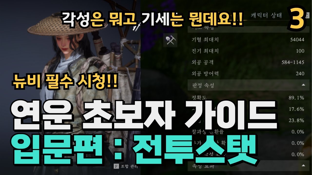 연운 공략 초보자 가이드 입문편 - 3 전투스탯 설명 | 뉴비 필독 영상!!