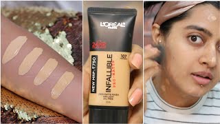 Loreal Infallible PRO Matt Foundation Review - #105 Natural Beige | Nykaa Hot pink sale haul