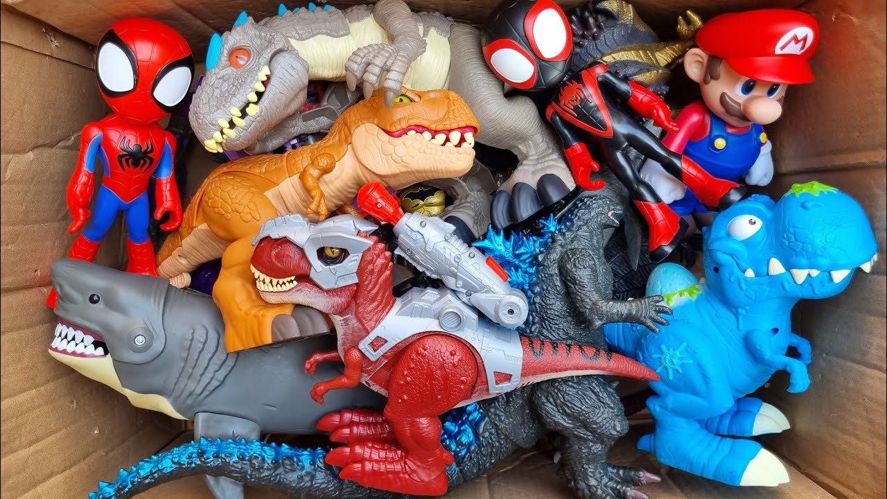 Dinosaur Jurassic World Toy In The Box ASMR Review: T-Rex, Mosasaurus, Indominus Rex, Raptor
