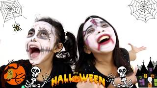 Funny Halloween Make Up Challenge For Kids  Face Paint