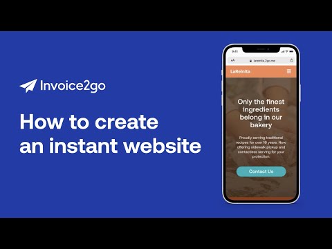 How to create an instant website with Invoice2go