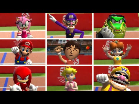Mario Sonic At The Olympic Games Wii All Characters Victory World Record Animations