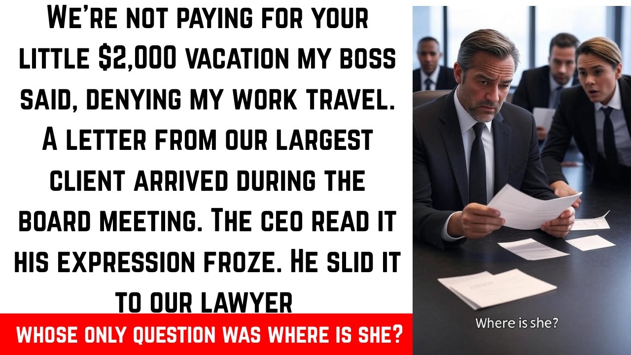 WE'RE NOT PAYING FOR YOUR LITTLE $2,000 VACATION MY BOSS SAID, DENYING MY WORK TRAVEL. A LETTER FROM
