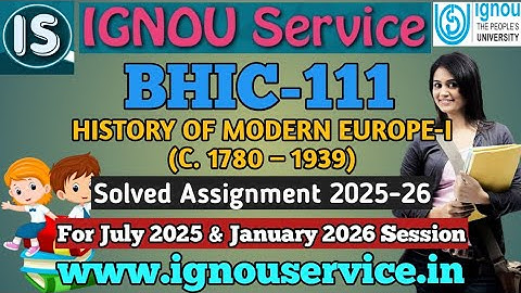 IGNOU BHIC-111 Solved Assignment English Medium 2025-26 For July 2025 and January 2026 Session