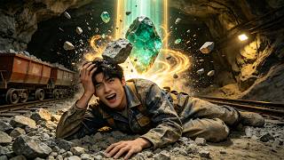 A Man hit by falling rock, awakens x ray vision. Sees gold and jade deep in stone. 💥👁️💎#movie