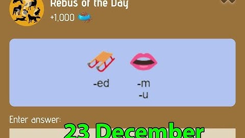 Rebus of the day Zoo 23 December | Zoo Rebus of the day today 23 December Riddle Today