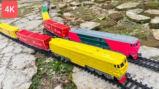 4K ASMR - Powerful Diesel Train Model Miniature - Cargo Train Model Assembling And Testing screenshot 3