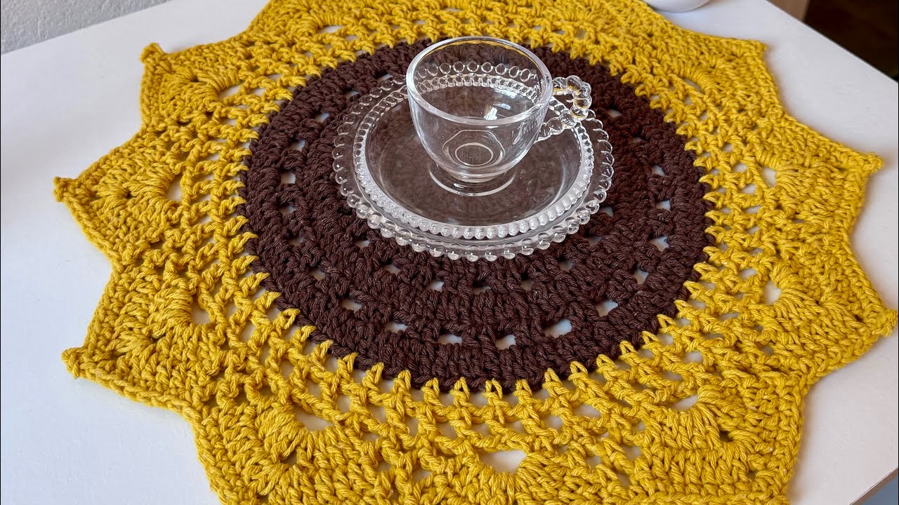Sousplat Girassol em crochê 