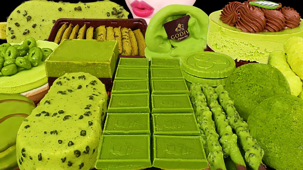 ASMR MUKBANG｜MATCHA CHOCOLATE PARTY *GODIVA, ICE CREAM, MOCHI, CAKE, PAVE CHOCOLATE 말차 초콜릿 파티 먹방