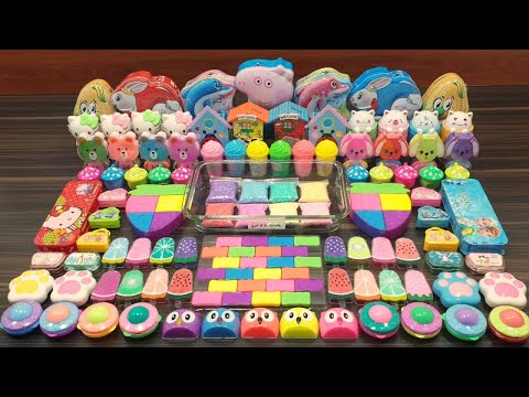 SATISFYING WITH RAINBOW SLIME, FOAM & GLITTER | Mixing Random Things Into GLOSSY Slime