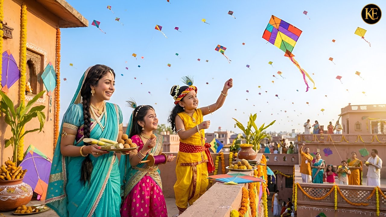 जब बाल कन्हा ने उड़ाई सबसे ऊँची पतंग | संक्रांति धमाल || YMKN || Shree Krishan leela ||