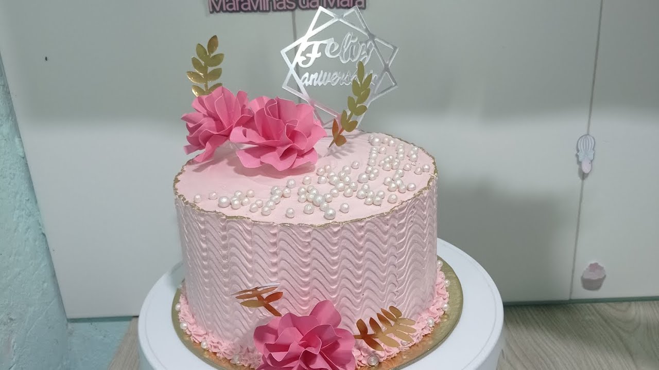 Bolo 3D Rosa muito lindo ♥️