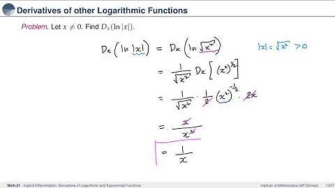 [Math 21] Lec 2.3 Implicit Differentiation, Derivatives of Exp and Log Functions (Part 2 of 3)