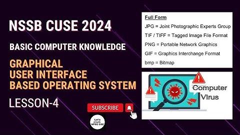 NSSB CUSE 2024 | Computer | Graphical User Interface based Operating System | Lesson- 4