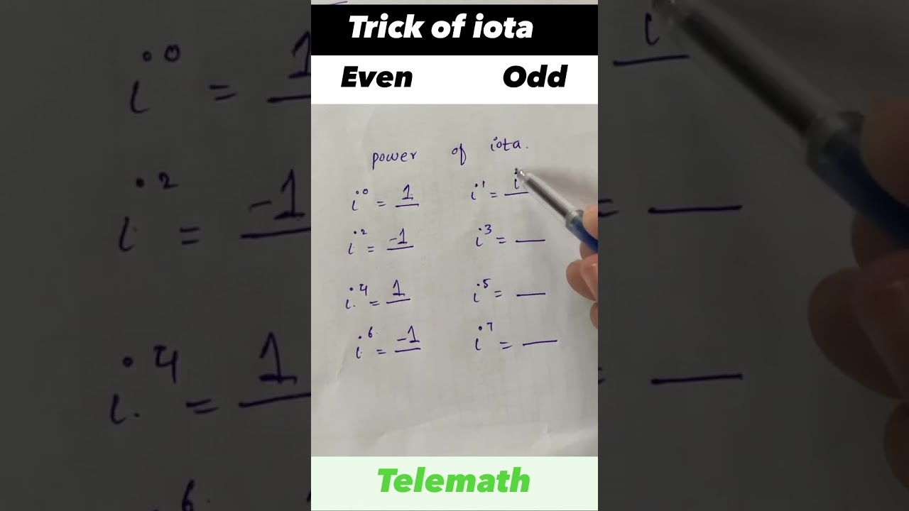Trick of iota - Iota power solved even or odd - solved iota power