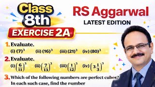 R S Aggarwal Class 8 Maths | Ex 2A Q 1,2,3 | Chapter 2 Cubes and Cube Roots l LNG Maths 8