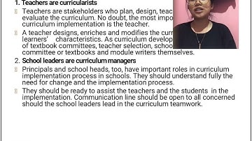 LESSON 4.4 Stakeholder in School Curriculum Implementation