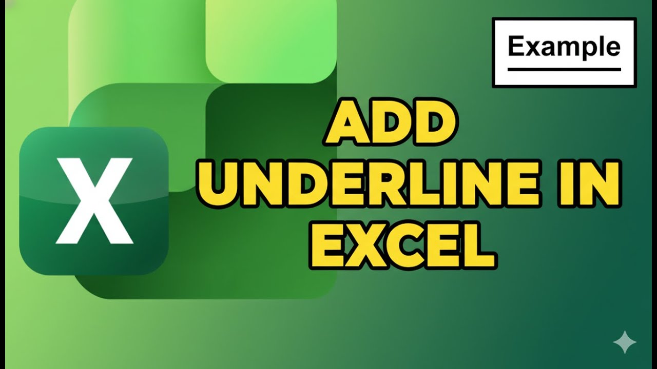 How To Add Underline in Excel (2025) - YouTube