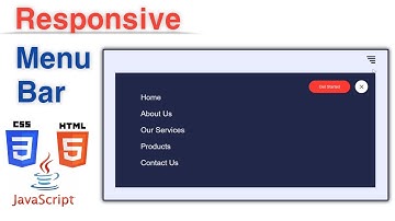 Responsive Menu Bar Using HTML, CSS and JS Step By Step | Web Design with pure HTML, CSS, & JS #code