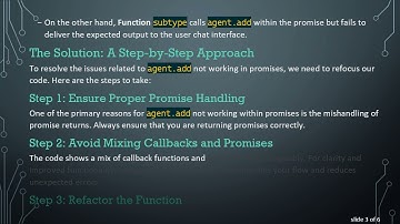 Solving the agent.add Not Working Inside a Promise in Dialogflow