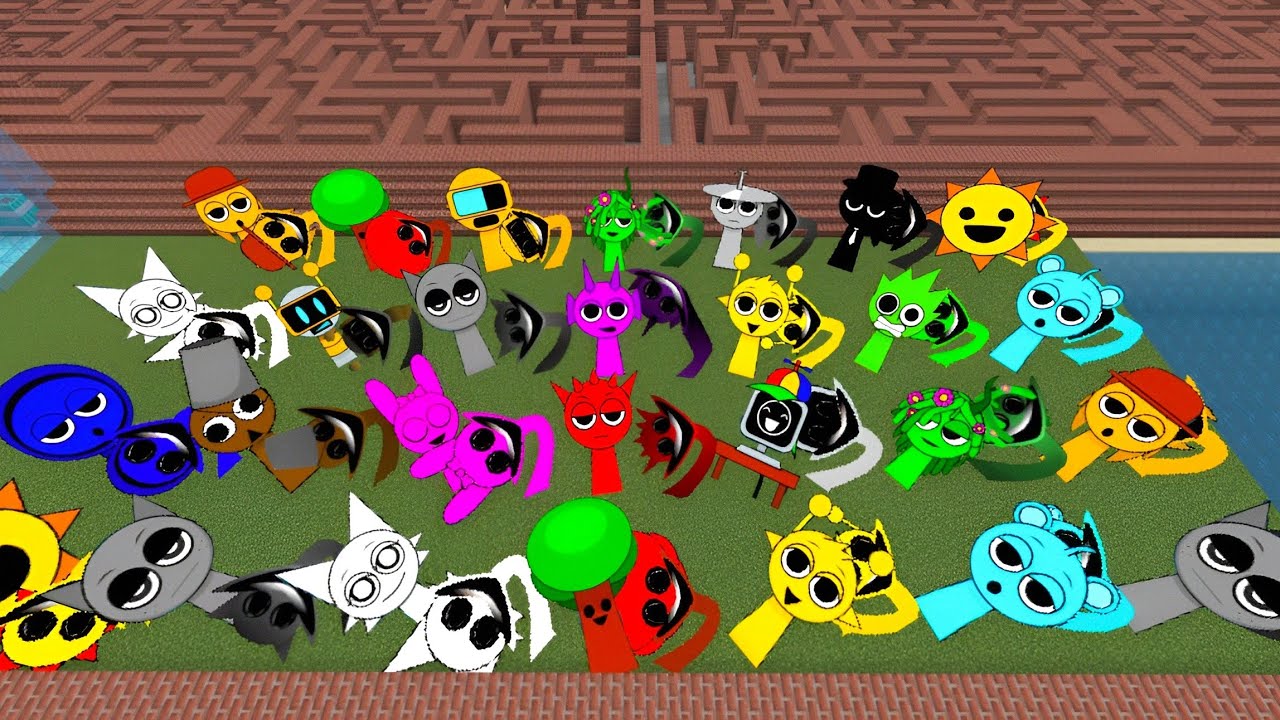 In the Rain, My all Sprunki  and Durple Mix 4 Attacked Me in Minecraft!