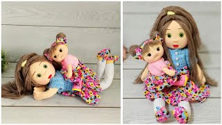 Two Gorgeous Babies You Can't Buy From a Toy Shop Mother and Daughter making dolls out of socks