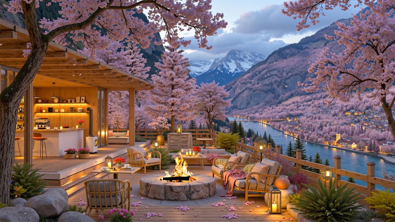 Cherry Blossom Riverside Café Jazz 🌸 Cozy Spring Retreat | Warm Jazz for Relaxing & Peaceful Days ☕