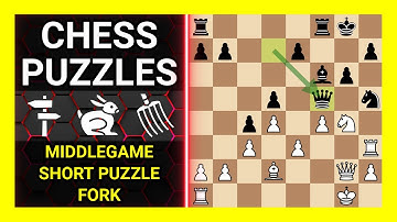 Chess Puzzles to Practice. Themes: Middlegame, Short puzzle, Fork. Learn Chess