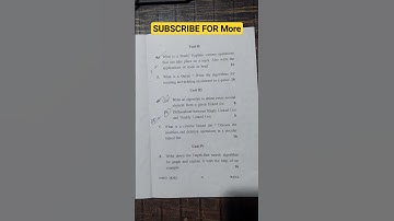 Data Structure Question Paper.#shortsvideo #bca