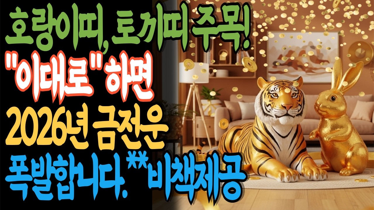 🚨호랑이띠·토끼띠 긴급🚨 2026년 돈 못 모으는 이유! 현관에 '이것' 두면 재물운 폭발│집안 풍수 3곳만 바꾸세요