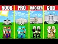 Minecraft Battle: THE WHITE HOUSE BUILD CHALLENGE - NOOB vs PRO vs HACKER vs GOD / Animation