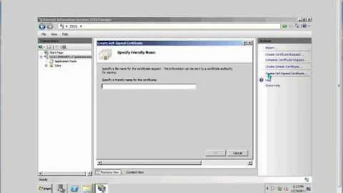 How to create a self signed certificate on a Windows 2008 R2 server