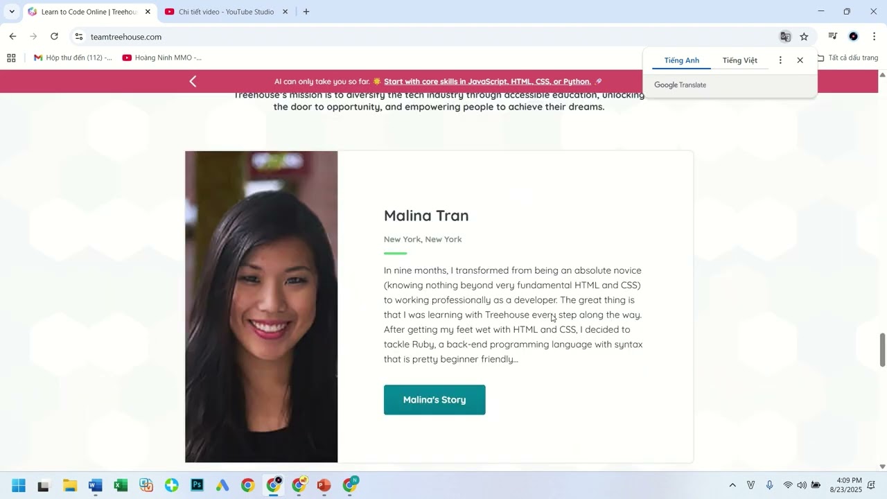 review và cách đăng kí dự án Teamtreehouse