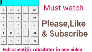Full scientific calculator in one video using the Class concept of Python-3(tkinter)