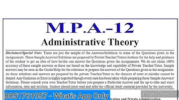 MPA 12 Solved Assignment 2022-23 in English | MPA 12 Solved Assignment 2022-23 PDF | MPA 12 IGNOU