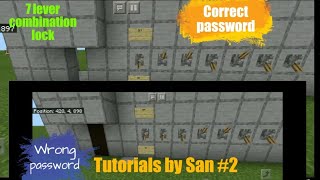 Creating a combination lock using pistons in Minecraft!!! (Self-invention) (Tutorials by San #2)