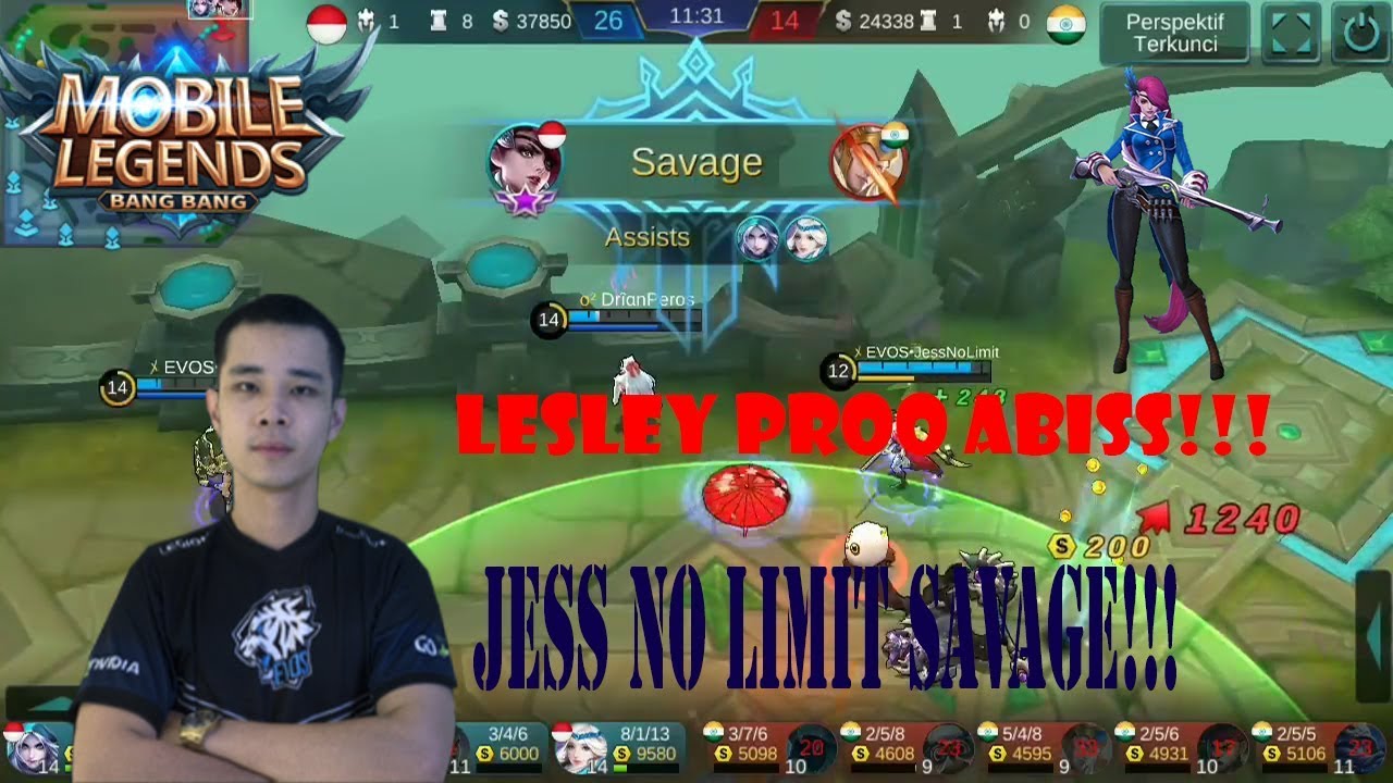  EVOS  JESS NO  LIMIT  SAVAGE DI ARENA KONTES BUILD LESLEY 