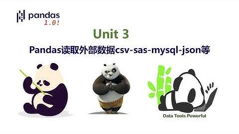 03 Pandas读取外部数据csv sas mysql json